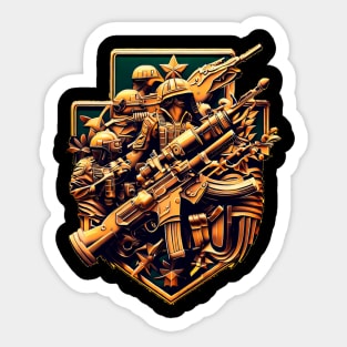 Army and guns Sticker